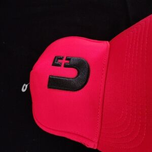 Undivided Red Baseball Cap with Black Logo
